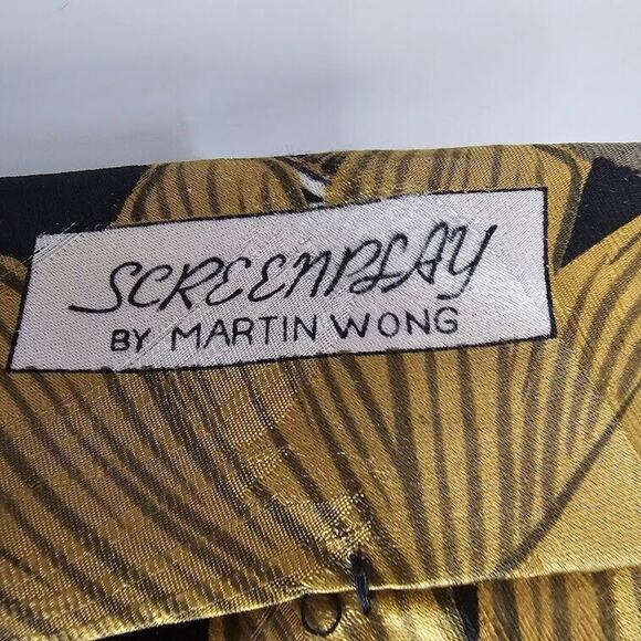 Neck Tie 100% Silk Screenplay By Martin Wong 4"x58" Multicolored Abstract Floral - Picture 4 of 6